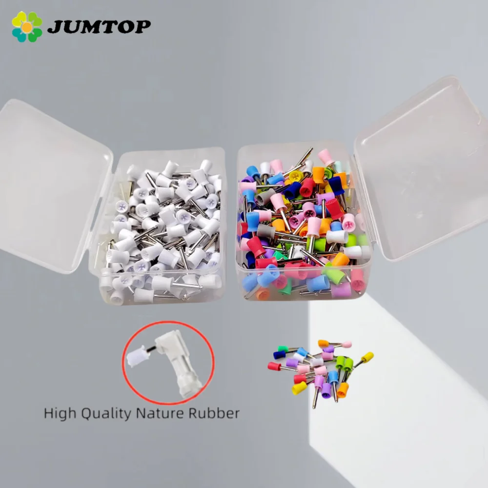 100pcs Dental Polishing Cup Set Disposable Nylon Prophy Brush Heads for Laboratory & Clinical Polishing