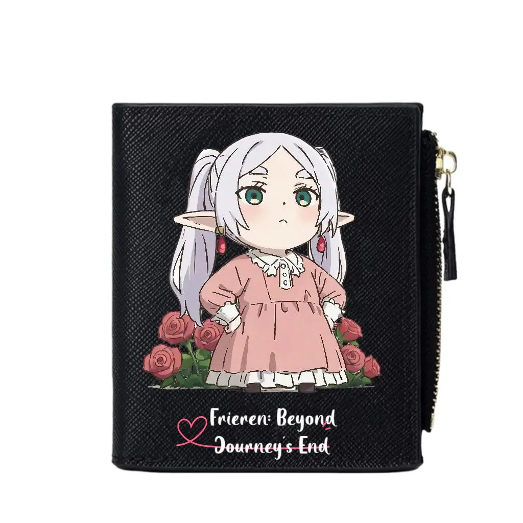Frieren : Au-delà de la fin du voyage, porte-cartes multifonctionnel, portefeuille de style cartoon et anime, cadeau d'anniversaire original et créatif pour garçon et fille.