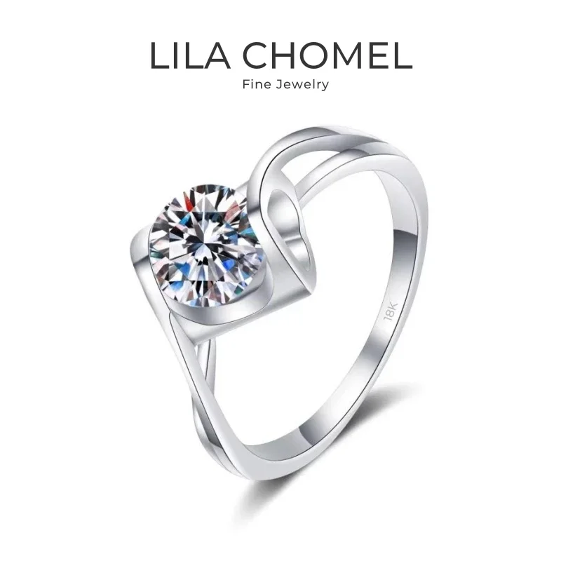 

Girl Birthday Gift 18K White Gold Women Wedding Band Moissanite Diamond VVS D Color 0.5/1CT Valentine's Day PT950 Platinum Rings