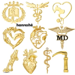 Hanreshe Medical Mixed Brooches Pins Wholesale Doctor Nurse Backpack Collar Lapel Badge Accessories Medicine Jewelry Gifts