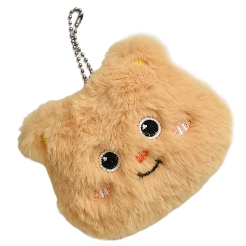 Plush Bear Keychain Charm with Chain, for Bag Charm Car Key Holder Decoration