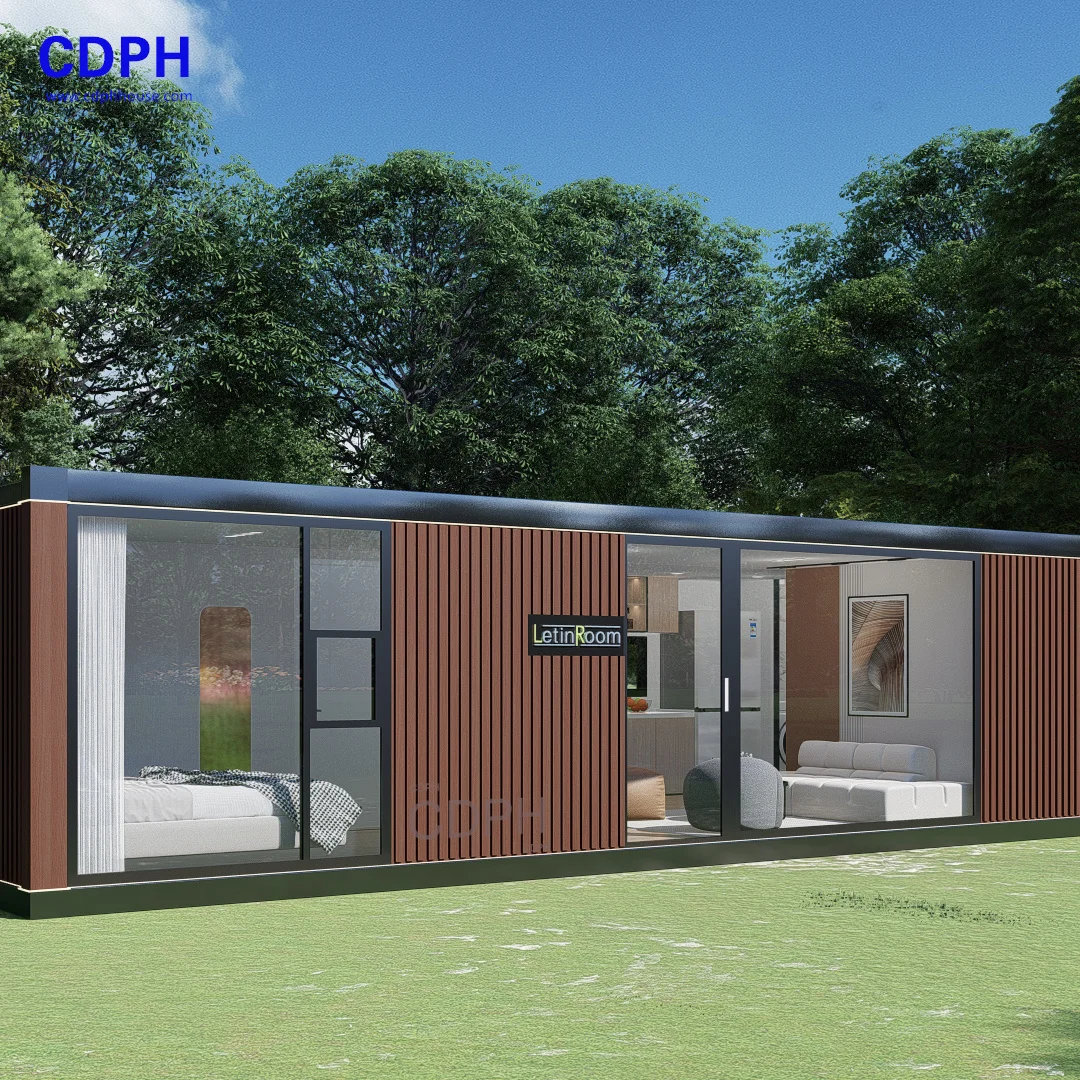 Luxury 20ft Container House for Hotel Apartment Flatpack Villa Made From Wooden Steel Sandwich Panel for Holiday & Office Use