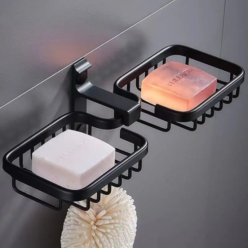 

Soap box shelf drain toilet creative punch-free bathroom rack household double-layer soap box