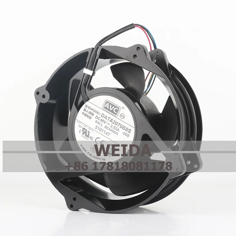 Original AVC 20070 48V 2.52A 4800RPM 20CM all-metal DATA2070B8S large air volume cooling fan 200*200*70MM