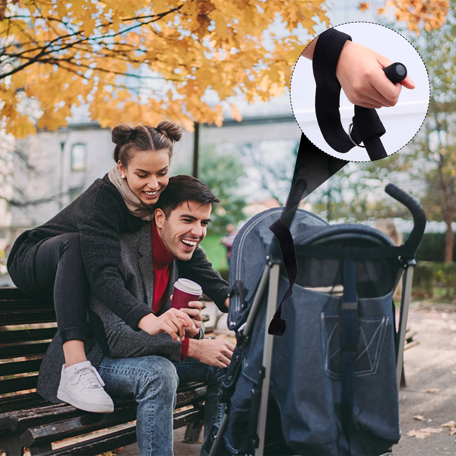 حزام أمان لعربة الأطفال، حزام معصم موثوق به للكرسي المتحرك، مقاس عالمي، قبضة آمنة للآباء في الهواء الطلق، مساعد على التنقل #5