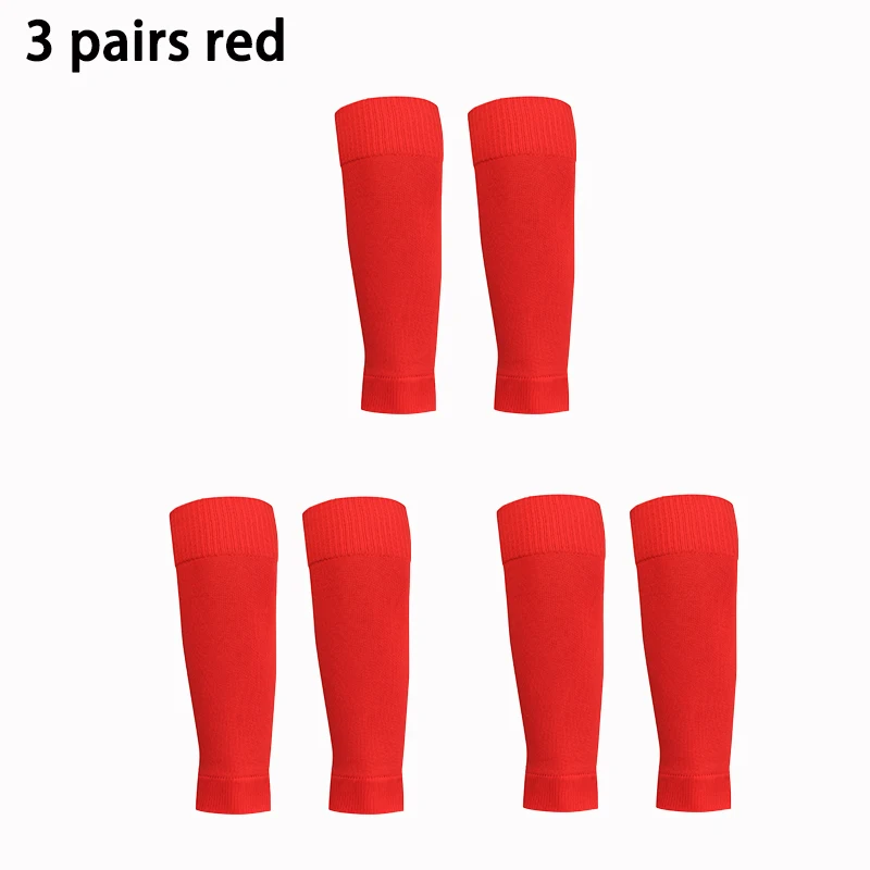 3 pairs New Football Socks Shin Pads Leg Cover Men Women Grip Cutsocks