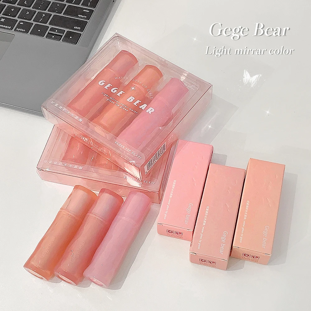 Gege bear Light Mirror Color Hydrating Lip Gloss Hydrating Mirror Moisturizing Lip Gloss Set for Young Girl