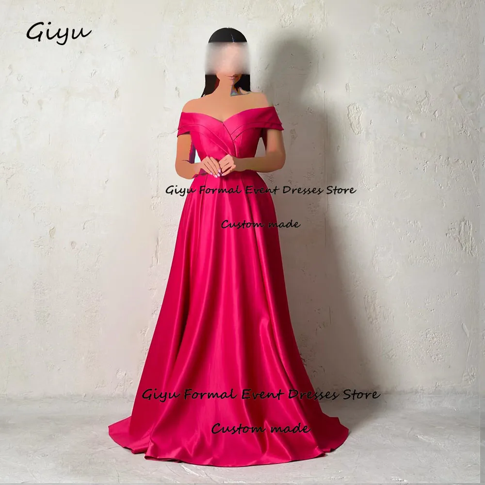 

Giyu Simple A-line Evening Gown Dress Off the Shoulder Floor-Length Wedding Dress Photo Shoot Birthday Party Dress