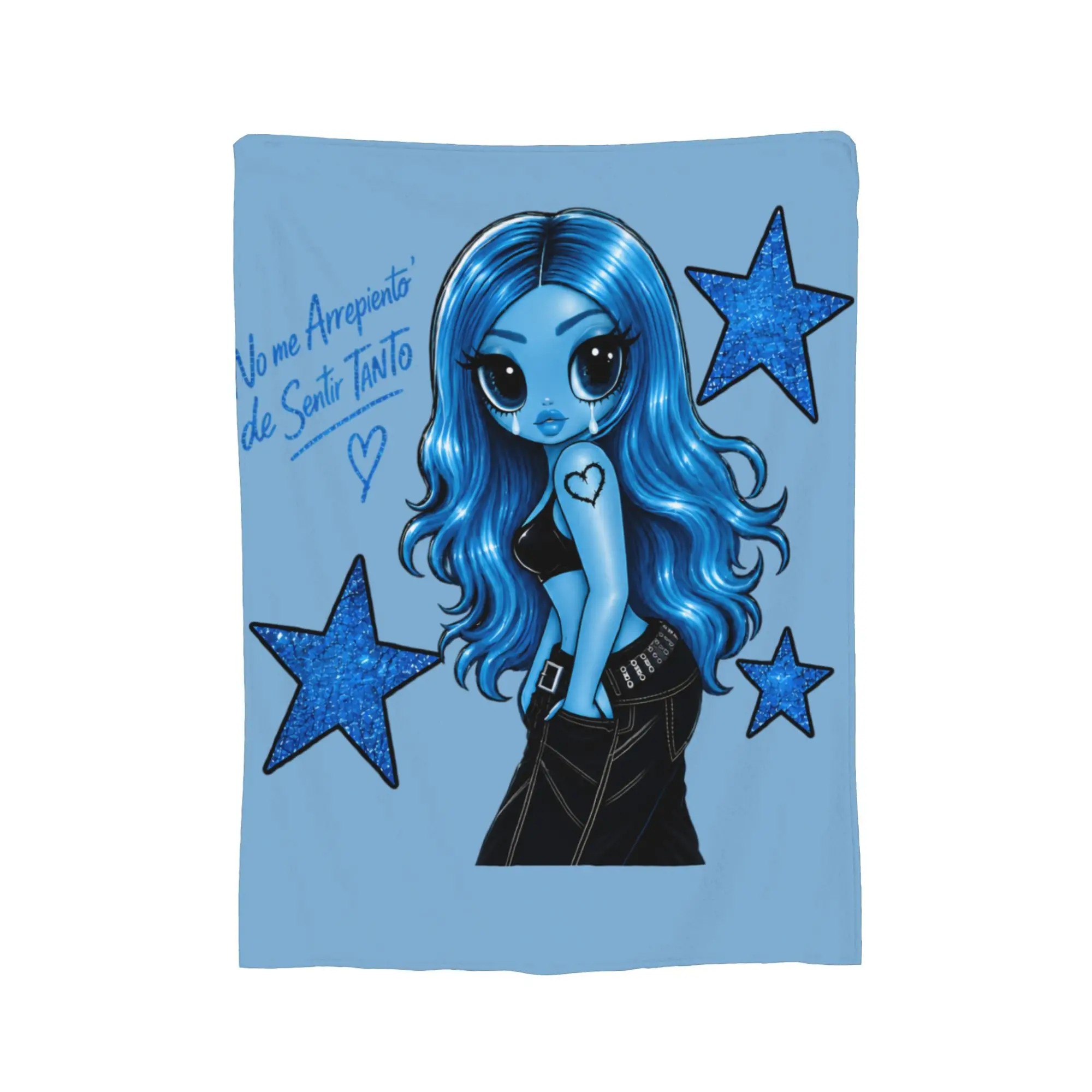 no me arrepiento de sentir tanto Bichota Blue Glitter Karol G Fleece Blanket  Funny Throw Blankets for Bed Sofa Couch Rug Piece