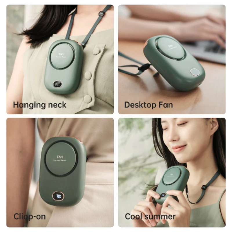 

Bladeless Neck Fan - Portable USB Rechargeable Cooling Fan with Adjustable Lanyard, 3 Speeds for Sports, Hiking, Office, Travel