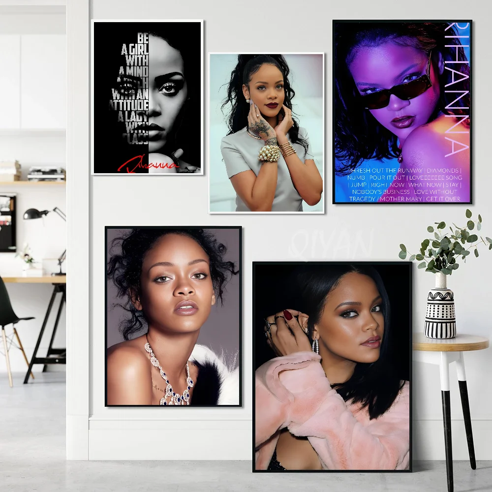 1PC Singer R-Rihanna Poster Poster Paper Print Home Living Room Bedroom Entrance Bar Cafe Art Painting Decoration