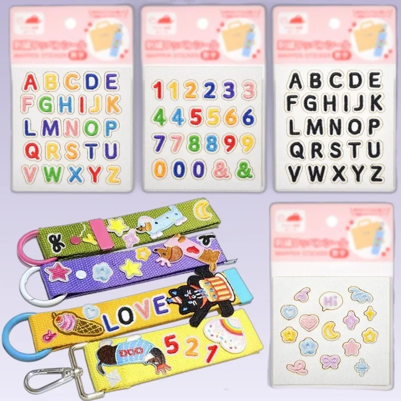 Alphabet Number Cartoon Pattern Embroidered Patches Fashion Motif Applique Fit for Hat Bag Shoe Kids Name Decor Repair DIY