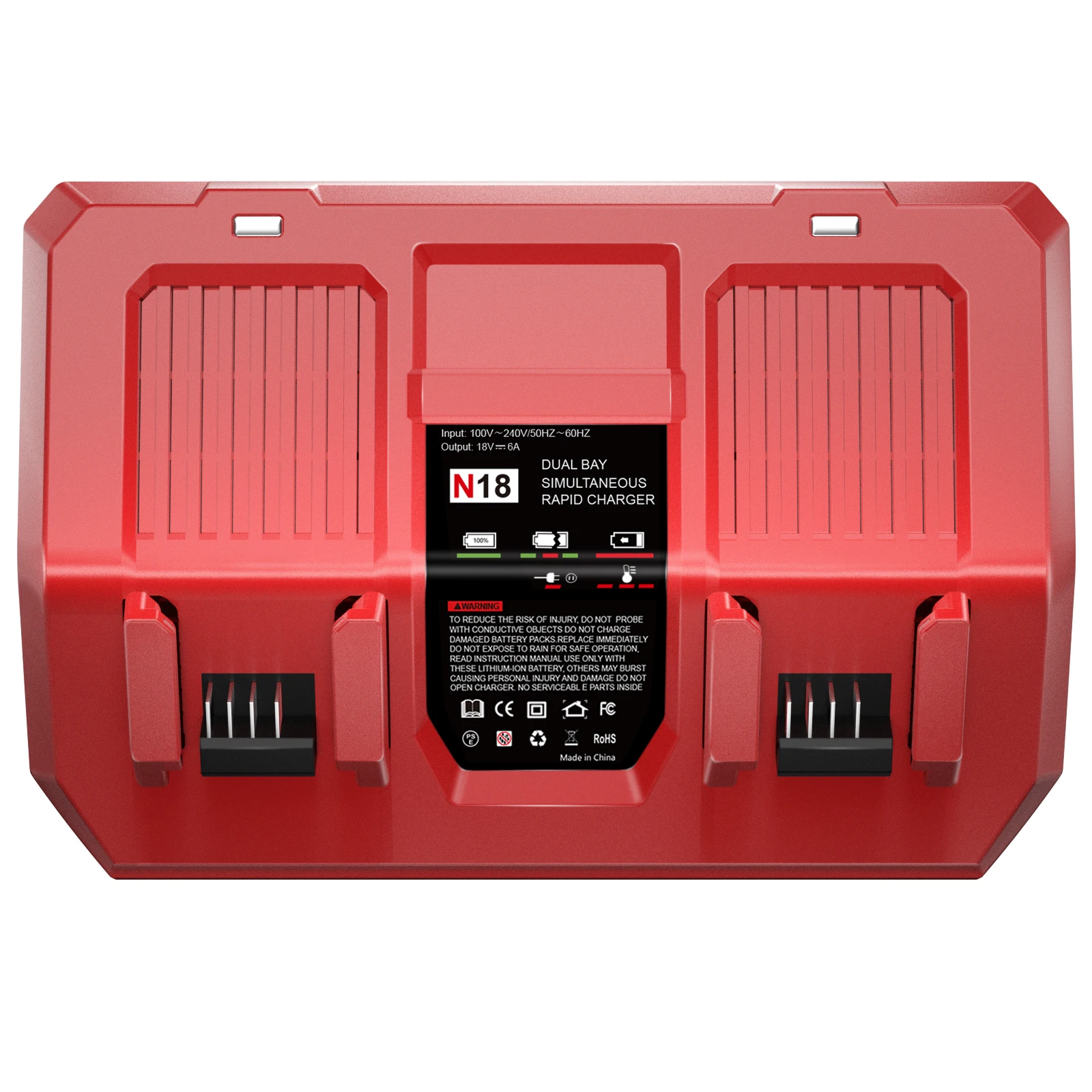 For Milwaukee M18 Battery Dual 6A Charger 18V For Milwaukee M18B5 XC Li-ion battery 48-11-1815 48-11-1850 2604-22 2604-20