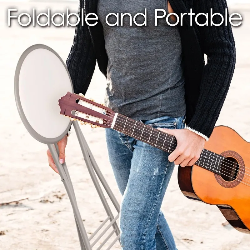 Set of 4 Counter Height Bar Stools – 24-Inch Backless Folding Chairs with 225lb Capacity