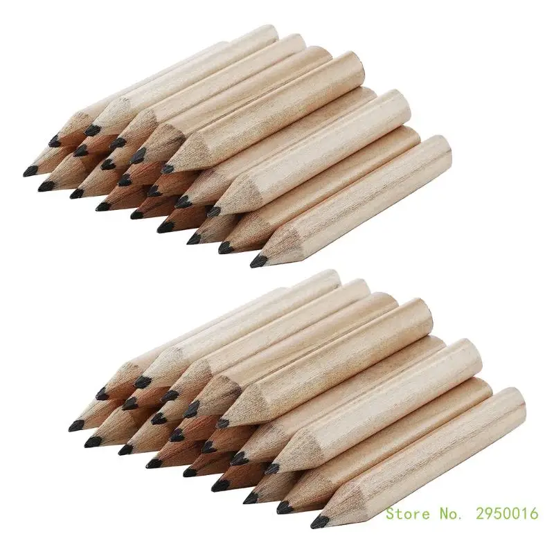 50Pcs Golf Pencils Half Pencil Pre-Sharpened Round Wood Mini Pencils for School Classroom Bridal Wedding Office Supplies