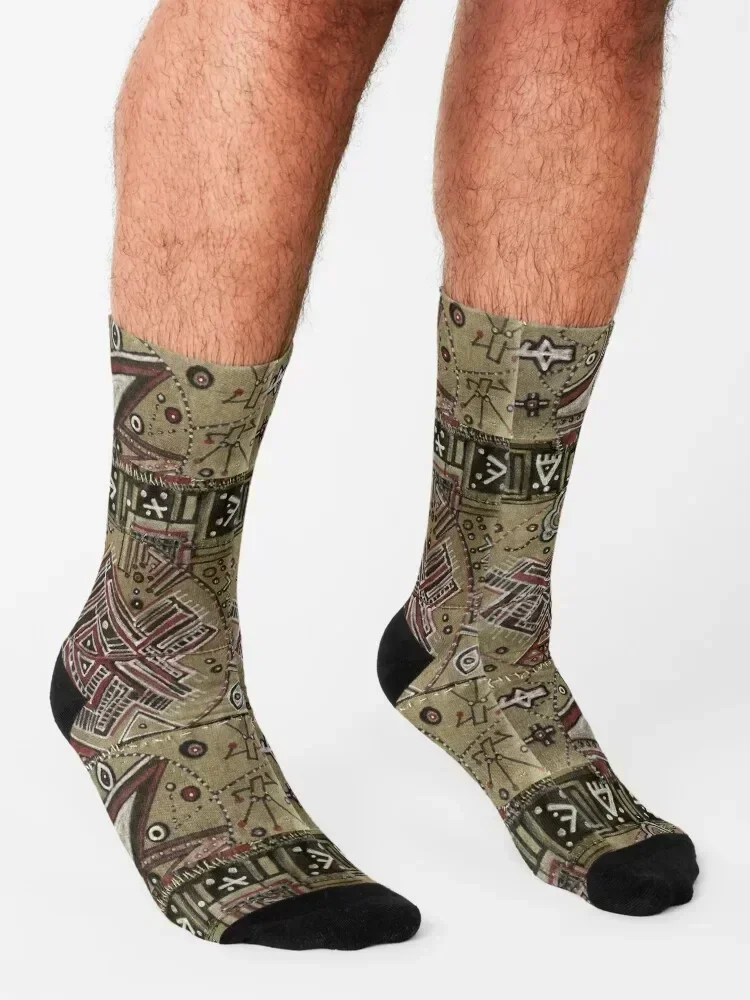End Days Art - Valhalla Socks floral Men's sheer moving stockings Socks For Men Women's
