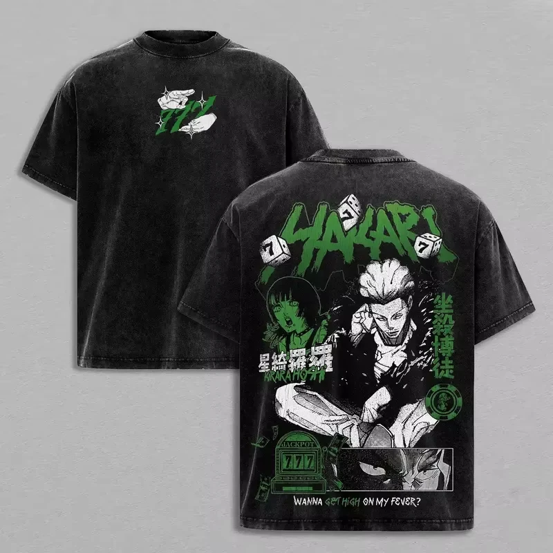 

Популярная футболка с принтом «Аниме-битва заклинаний» Хакари Кинджи, винтажная, с эффектом потертости, летняя, новая, в стиле Y2K