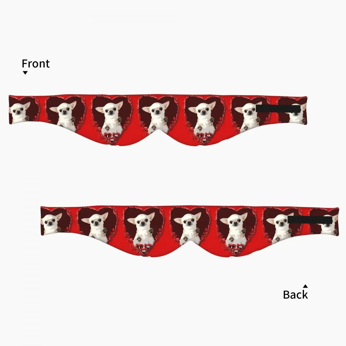 Chihuahua Dog Valentine's Day sleep mask Light Blocking Portable Eye Cover for Girls Boys Travel Party Gift Eyeshade eyepatch view 3