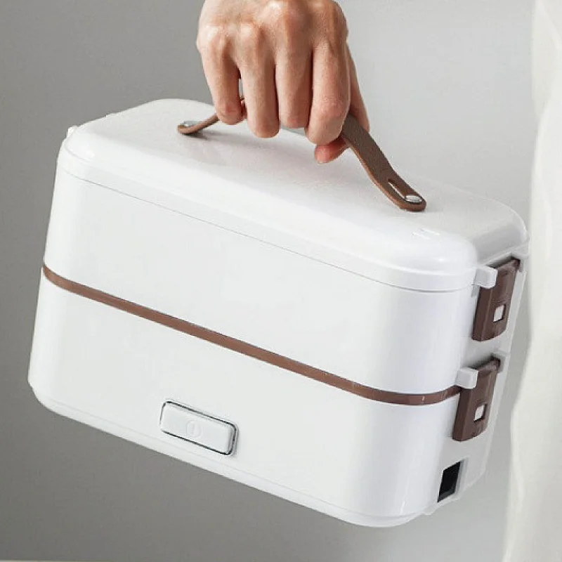 110V 220V Electric Lunch Box Electric Hot Pot Multifunctional Double Layer Quick Hot Stainless Steel Bento Box Food Warmer