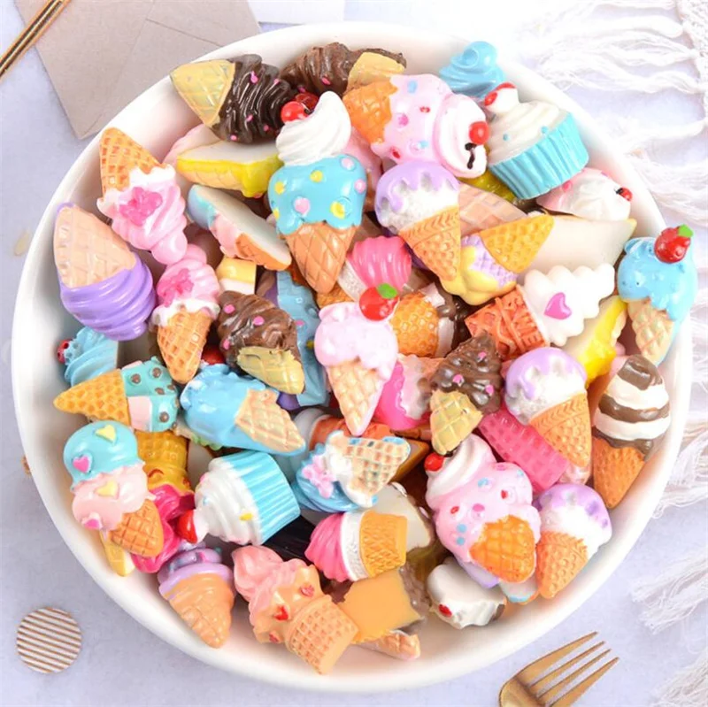 20pcs Random Kawaii Accessories Cute Bear Candy Lollipop Resin For DIY Handmade Nail Art Decorations Jewelry Making Supplies