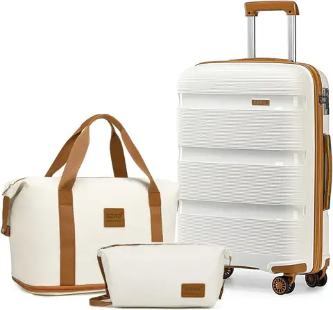 कोनो लगेज सेट 3 पीस हार्ड शेल ट्रैवल ट्रॉली 4 स्पिनर व्हील हल्के पॉलीप्रोपाइलीन सूटकेस TSA लॉक के साथ 10 best sales व्यावसायिक सामान - №1