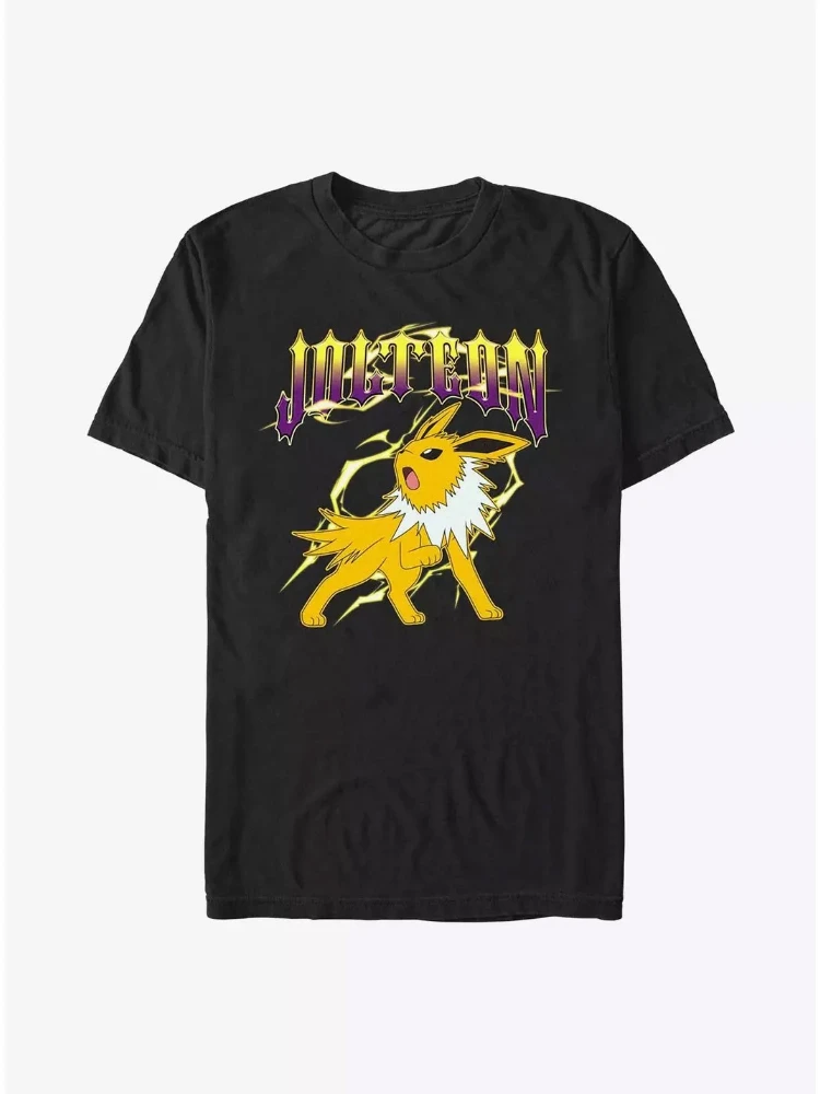 bandai-novo-pokemon-vintage-jolteon-trovao-impressao-de-alta-qualidade-dos-homens-manga-curta-pai-filho-solto-confortavel-camiseta