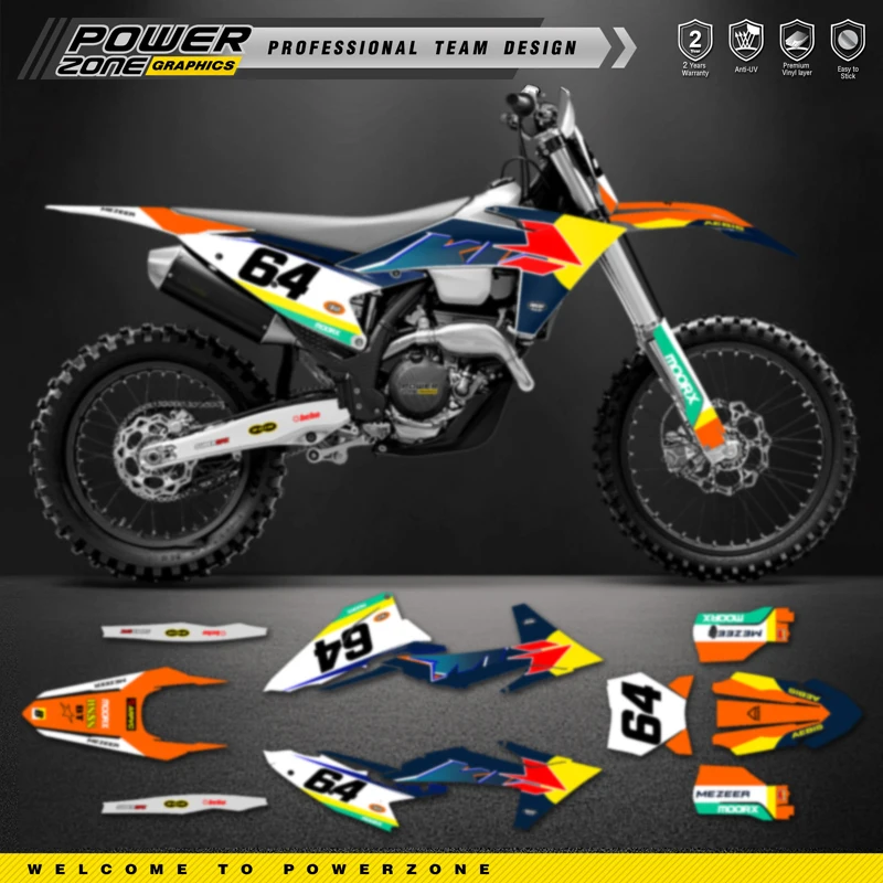 PowerZone Custom Team Graphics Decals For 3M Stickers Kit For KTM 23-25SXF 24-26 EXC Motorcycle  Stickers 011