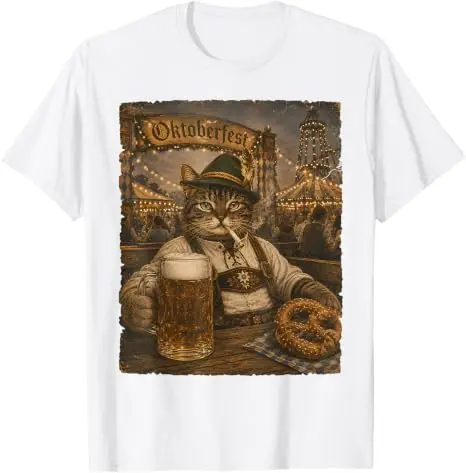 Oktoberfest Herren Lederhosen Lustiges Deutsches Biertrink-Meme T-Shirt Y2k Oktoberfest Kostüm Grafik Katze Papa Trinker T-Shirt Geschenk – Detail 19