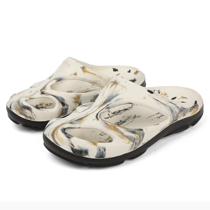 Men's EVA Slide Sandals Hollow Out Breathable Closed Toe Slippers Thick Cushioned Sole for Beach Shower Indoor Outdoor