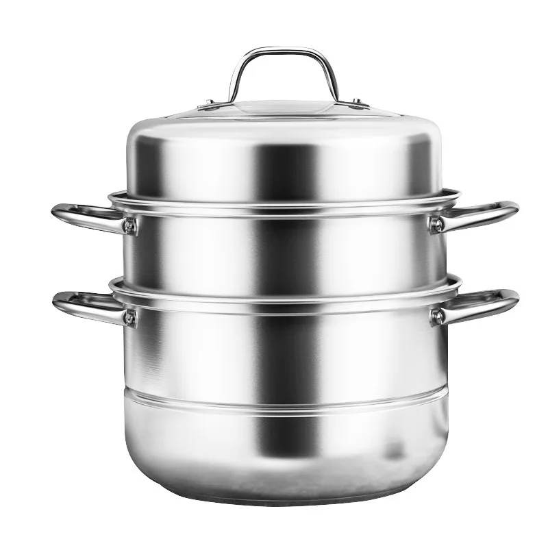 Stainless steel steamer 304 food grade household thickened multi-layer fish steamer cooking integrated pot