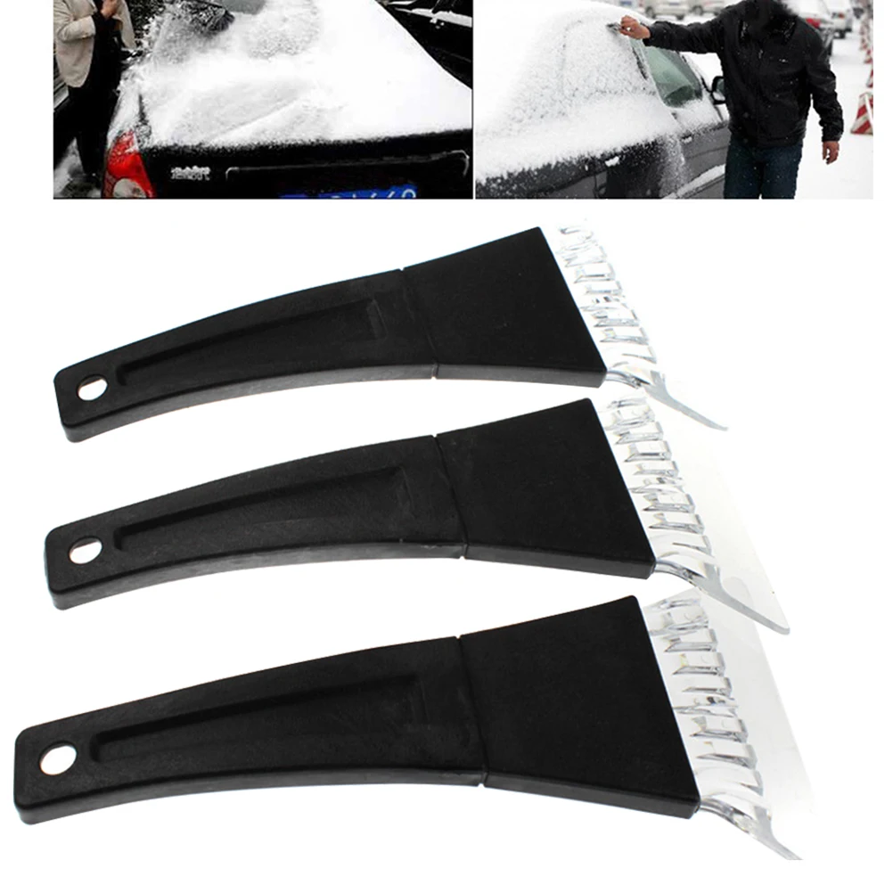 

3pcs Snow Remover Ice Scraper Windshield Tool Strong Plastic AntiSlip Handle Car Window Shoveling Scratch Free Blade Efficient