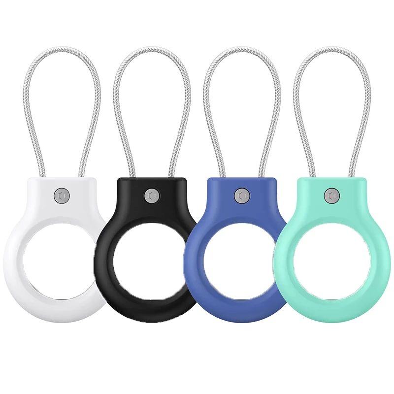 Waterproof For Apple AirTag Airtags Keychain Holder Case With Steel Wire Line & 360 Degrees Protective For Luggage Backpack Keys
