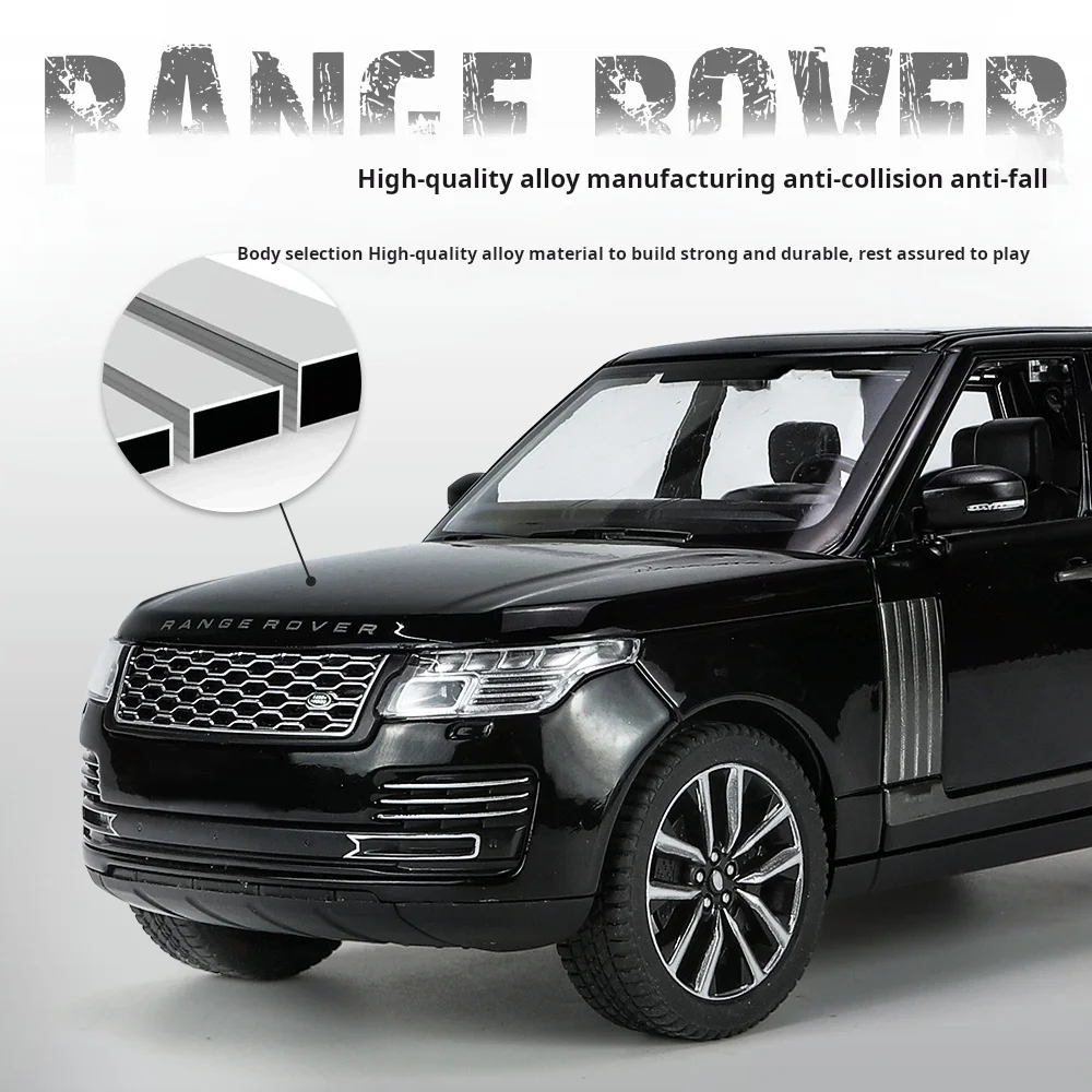 

Масштабная модель внедорожника Land Rover Range Rover 1:24, официально лицензированная, к 50-летию, изысканный сплав, роскошный внедорожник, с функцией отката назад