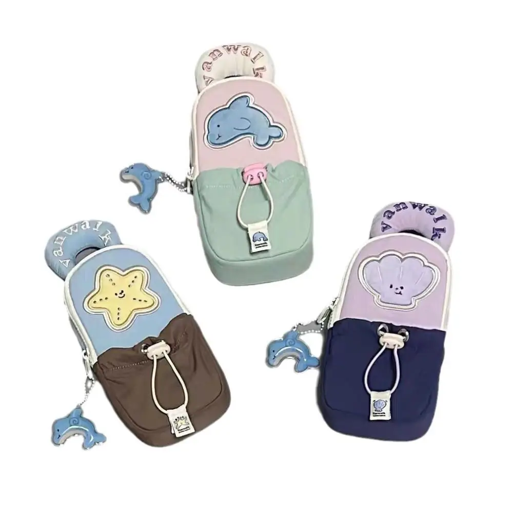 Simple Large Capacity Stationery Bag Ballet Style Bowknot Ribbon Pencil Case Cartoon Canvas Pencil Pouch Student