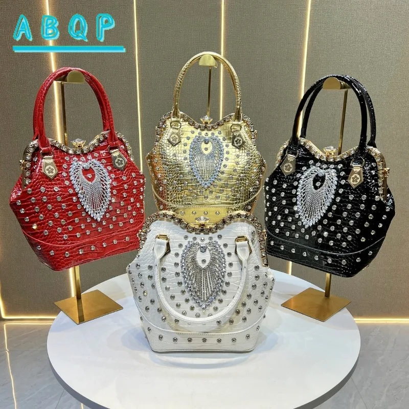 

New Women's Dinner Bag with Diamonds Shiny Dinner Party Handbag Luxury Brand Diamond-encrusted Fashionable Women's Shoulder Bag