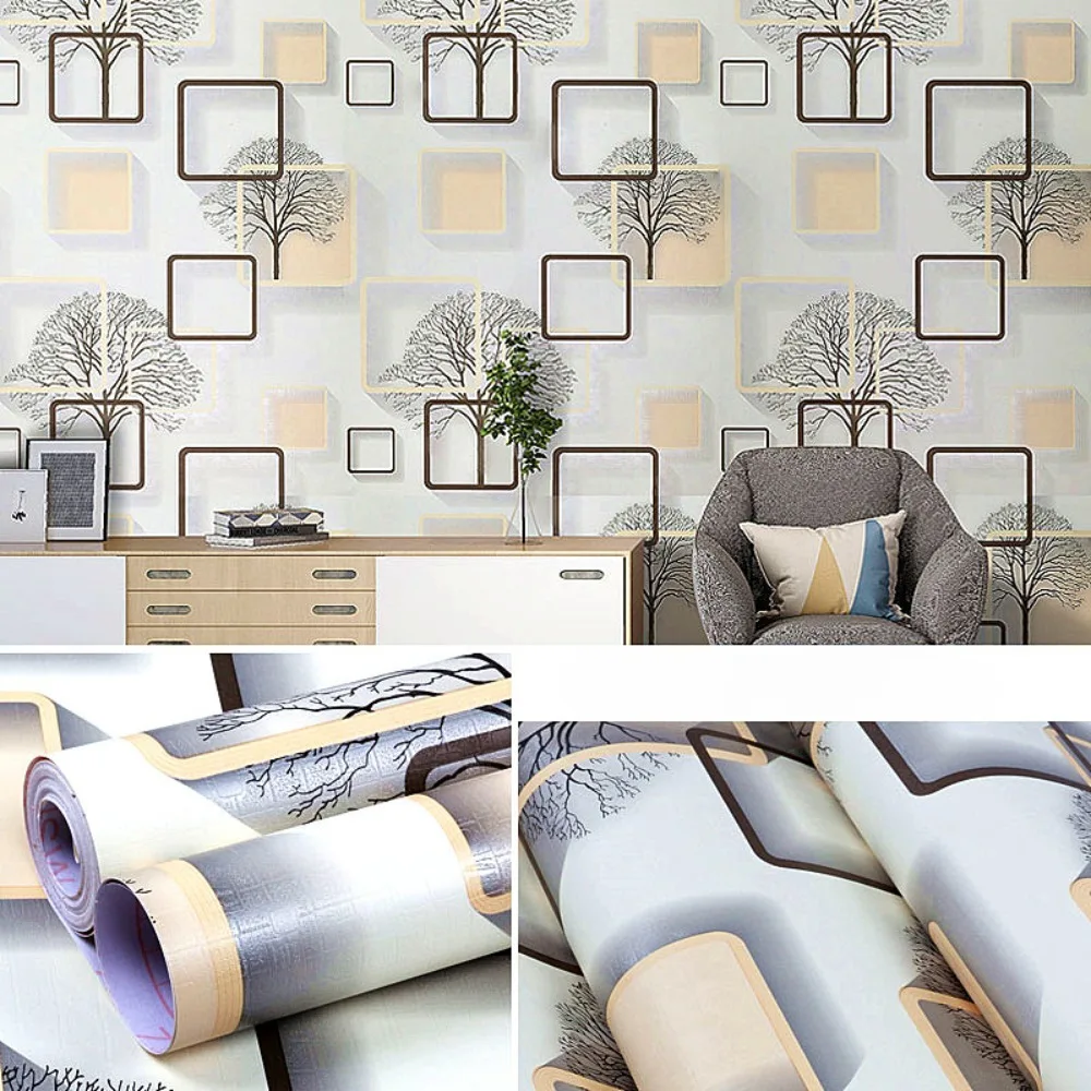 European-style Wallpaper Wall Stickers Tree Pattern Wallpaper Self-adhesive Moisture-proof Bedroom KTV Decoration Wallpaper