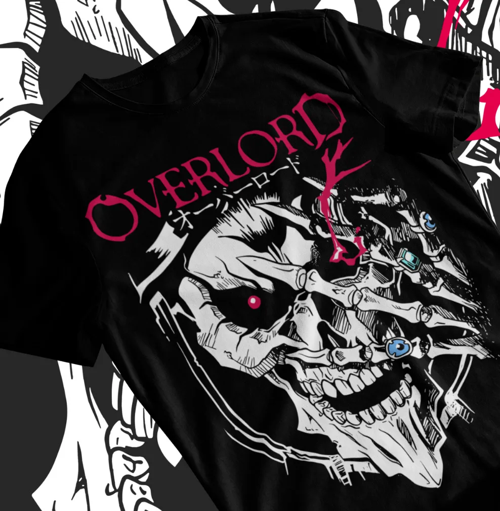 Overlord Ainz T-Shirt Ooal Gown Albedo Skull Anime Manga Gifts Shirt Soft Tee