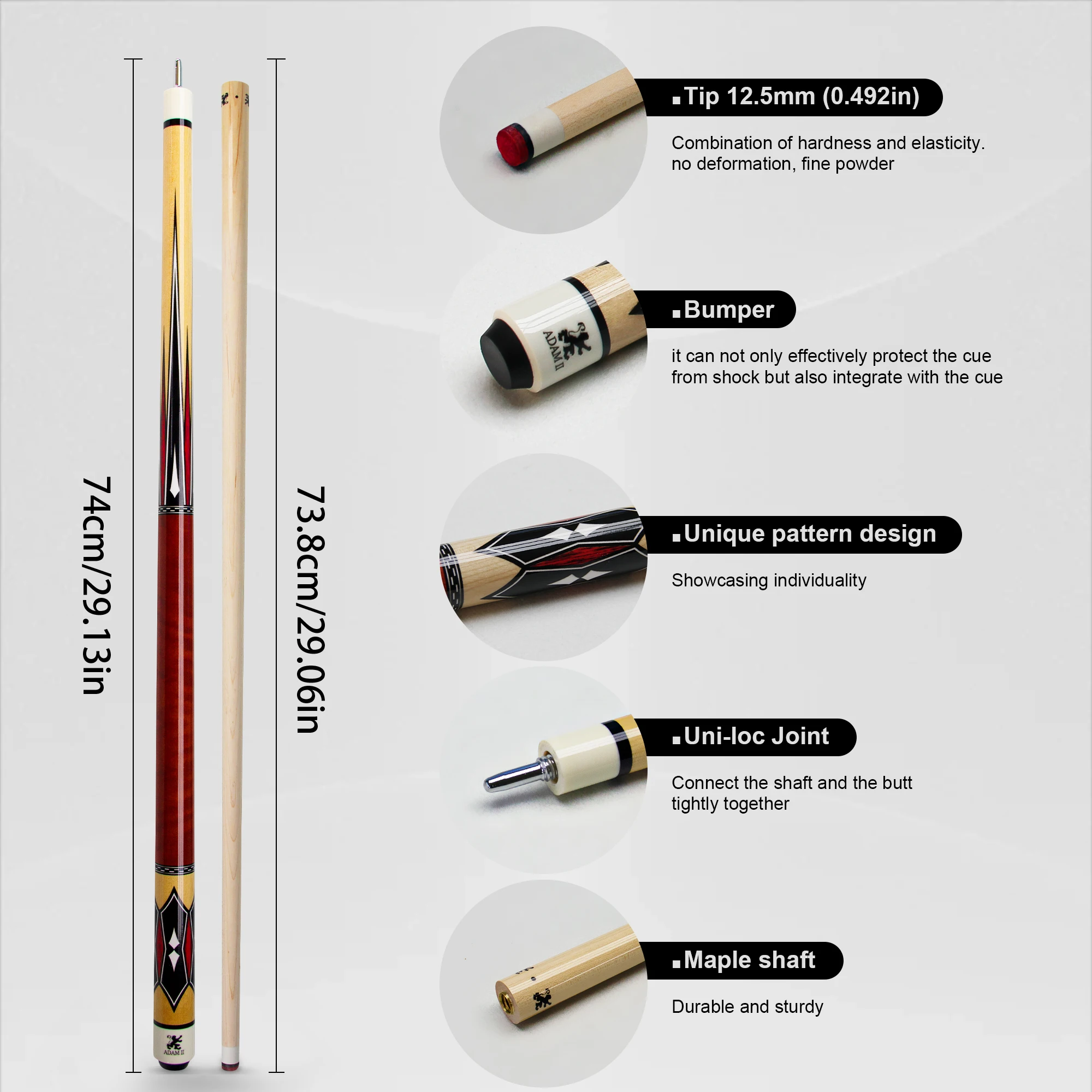 "Professional Black Tech Carbon Fiber Pool Cue - 13mm Tip, Durable and Lightweight, the Choice of Professional Players
