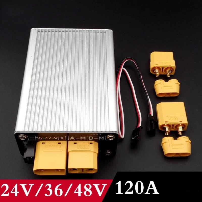 1PCS 12V 24V 36V 48V Bidirectional Brushed ESC Electric Speed Controller  3S-13S High Voltage for RC Crawler Tank Boat Model Toy