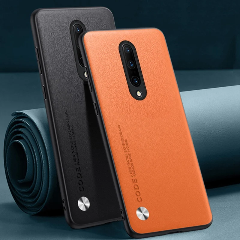 Luxury PU Leather Case For OnePlus 7 Pro 7Pro Back Cover Matte Silicone Shockproof Full Protection Phone Case For One Plus 7 Pro