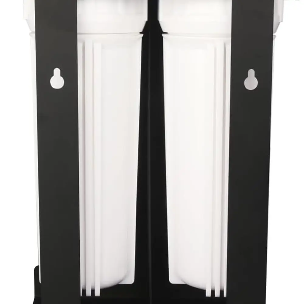 نظام فلتر مياه مزدوج RV ممتاز، تركيبات من الفولاذ المقاوم للصدأ خالية من الرصاص مقاس 3/4 بوصة |   يقلل الرواسب والكلور والطعم السيئ والروائح الكريهة، S