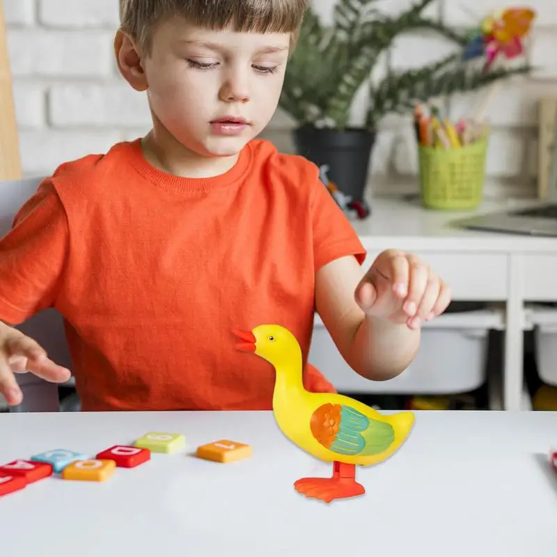 Pato de cuerda de juguete para niños, pato de cuerda de primavera para niños, juguetes creativos de pato de cuerda, estimulación, pato de primavera saltador, juguete para niños