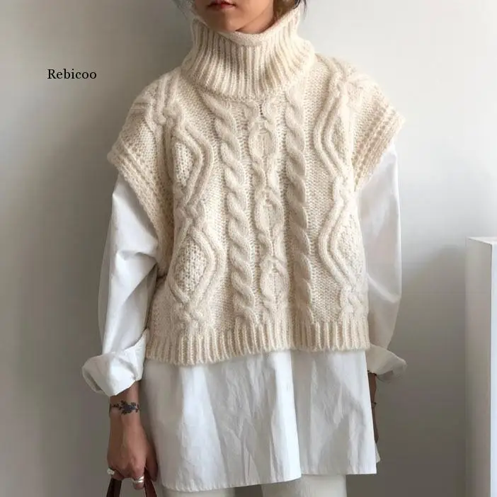 

Women Sweater Korean Ladylike Solid Autumn Winter Casual Solid Pullover Sweater Vest All-match Small Fresh Sweater