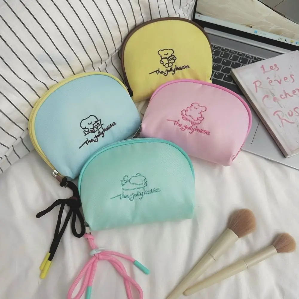 

New S/L Size Makeup Bag Half Circle Shape Large Capacity Cosmetic Bag Puppy Handbag