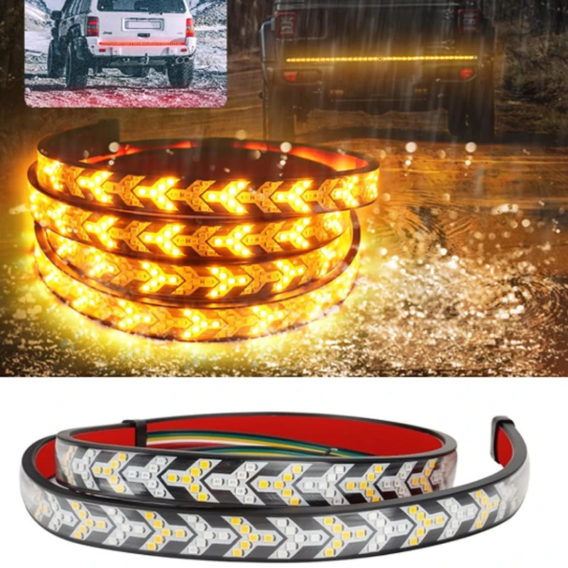

Car Truck LED Tailgate light Strip Turn Signal Lamp Arrow Flexible LED Strip Flowing Reverse Tail light For Pickup Jeep 12-24V