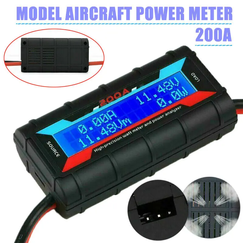 200A LCD Digital High-precision Amp Watt Meter RC Battery Solar Power Analyser\'