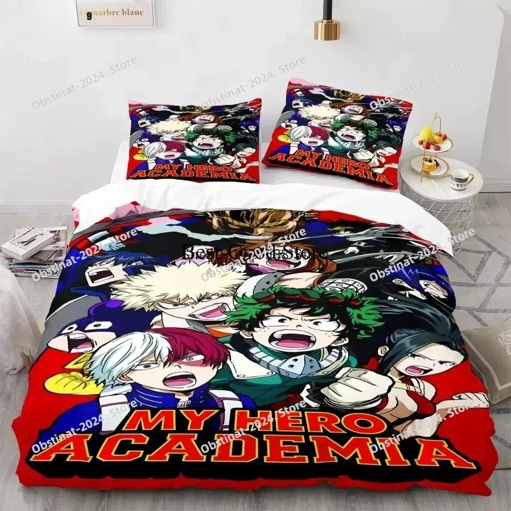 New Anime My Hero Academy 3D Printing Comforter Set,Duvet Cover Bed Set Quilt Cover Pillowcase,King Queen Size Bedding Set Kid