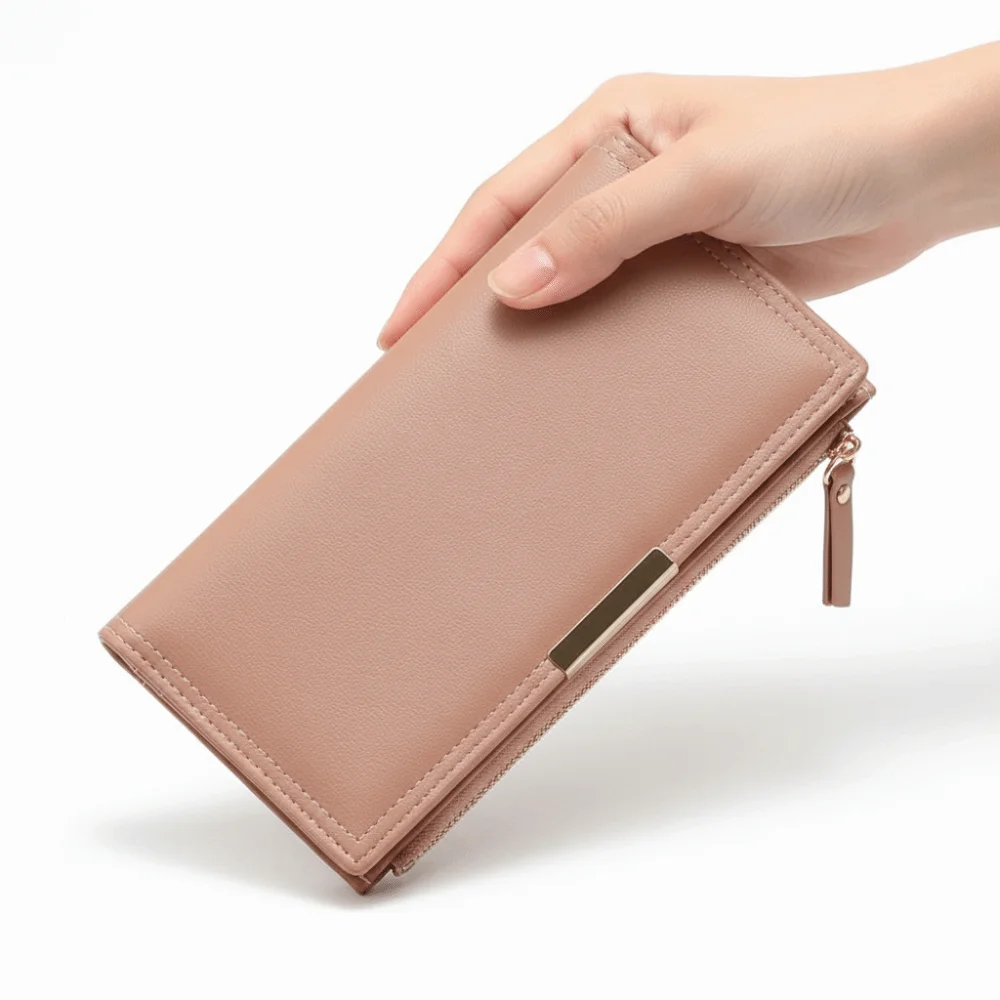 Koreanischen Stil Lange Geldbörse Ultra Dünne PU Leder Karte Halter Multi-slot Multi-funktion Falten Clutch Tasche Karte Lagerung tasche