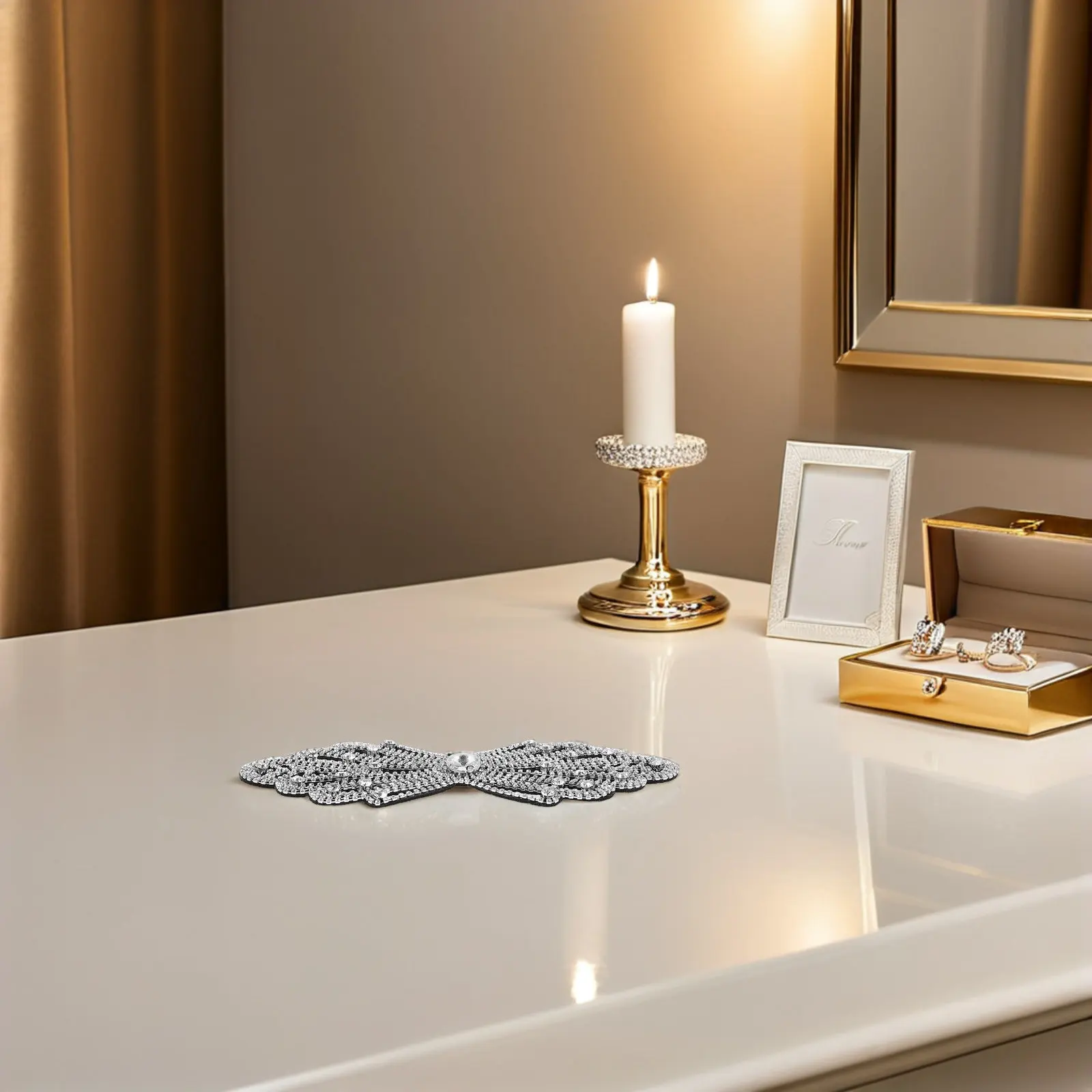 

2pcs Rhinestone Dress Applique Bridal Wedding Shoe Decorations Handmade Flower Embellishment Clear Sew On Patch For Clothing