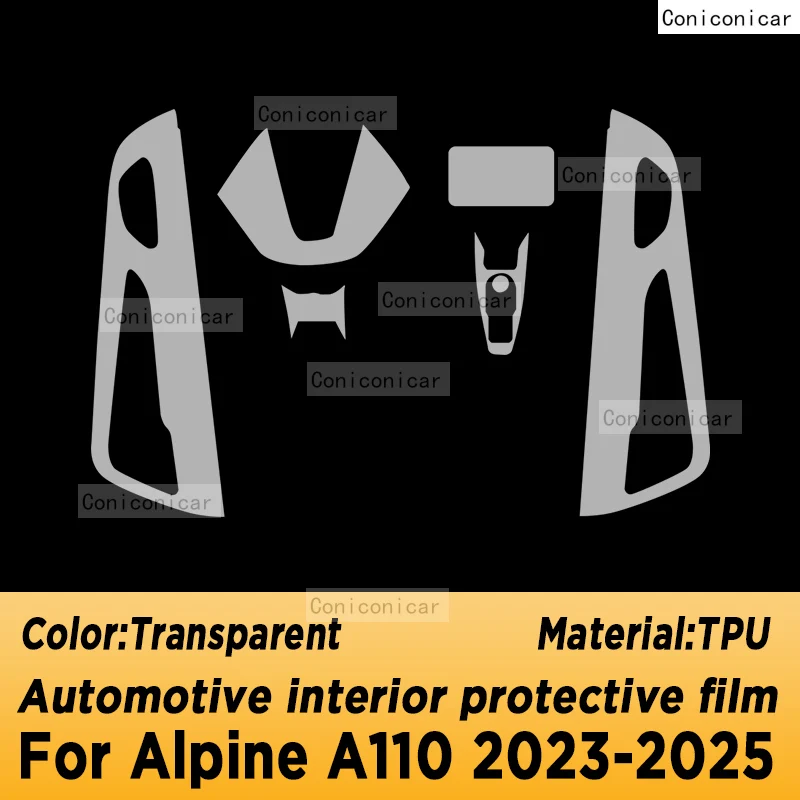 For Alpine A110 2023-2025 Panel Navigation Automotive Interior Screen TPU Protective Film Anti-Scratch Accessories